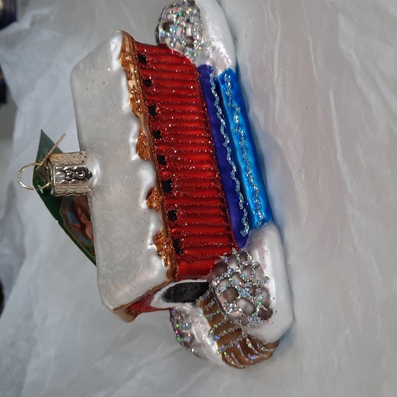 Covered Bridge Historic Old World Christmas Glass Ornament Kissing Bridges NWT - Picture 1 of 5